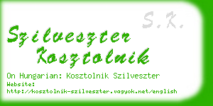 szilveszter kosztolnik business card